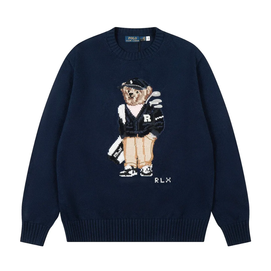 P470 Top quality" Style number: DS884# (not off the shelves all year round) [Ralph Lauren heavy industry bear golf autumn and winter couples knitted crew neck sweater] ✅Ralph Lauren Ralph Lauren classic basic bear heavy craftsman knitted sweater for men and women couples ✅Main supply platform live broadcast Wholesale entity Replacement when out of stock Not removed from shelves ✅ZP quality 1:1 version Scan the code to enter the GF website Counter quality ✅Detailed quality The only one in Guangzhou Imported quality cotton yarn Focus on high-end, cost-effective, and good quality. Needless to say, the version is restored to the original version. The maximum size can be worn up to 190 pounds. Loose, comfortable and stress-free. ✅The upper body is simple and easy to match. A must-have for men. Good-looking clothes are never picky. A must-have for couples. Recommended for wardrobe. Size: S-XL Color: Navy